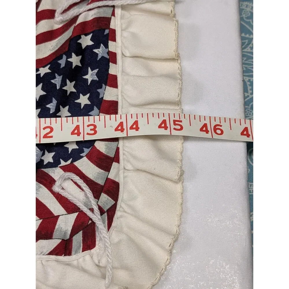 Vtg Handmade 2 Sided Patriotic Americana US Flag Solar System Blanket 44